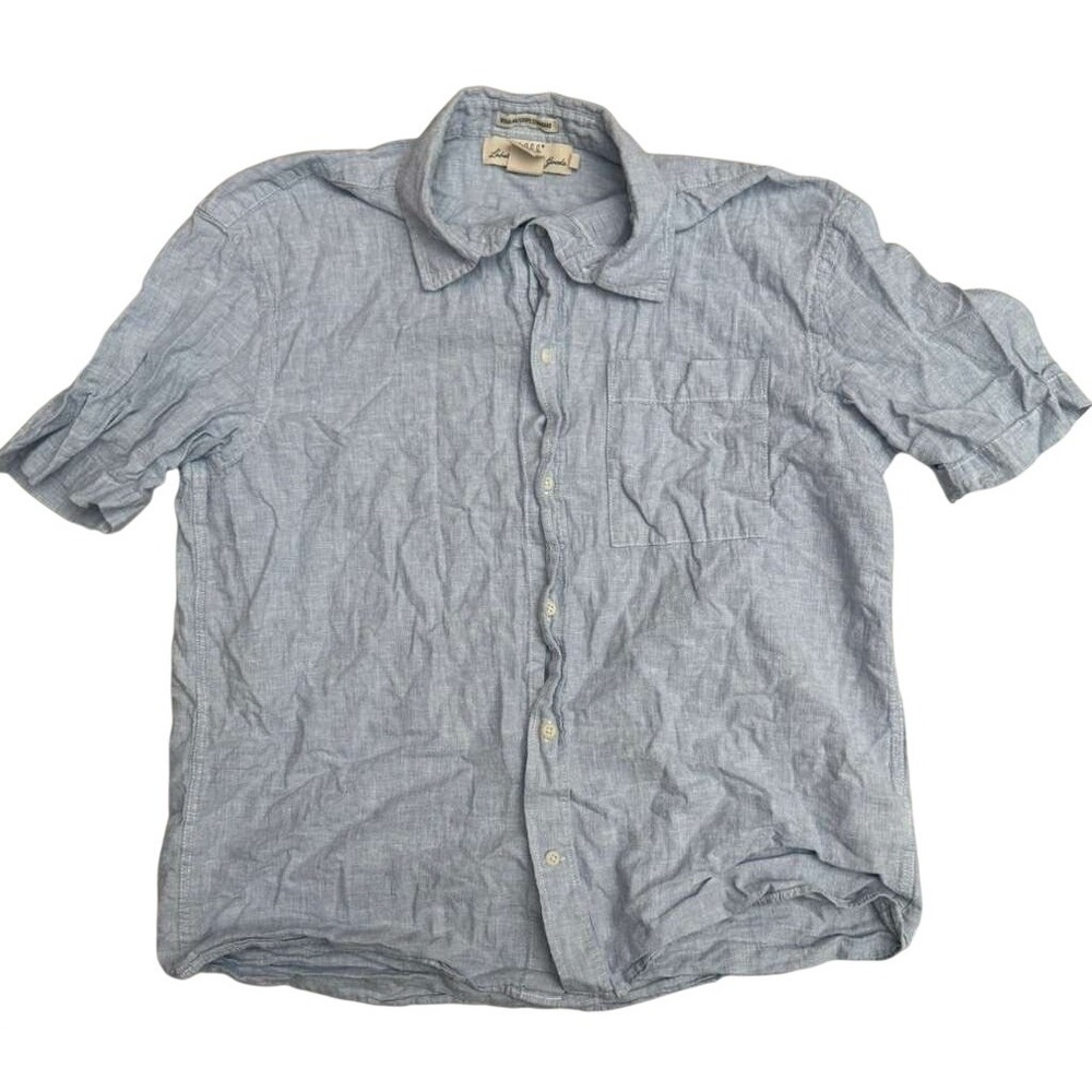L.O.G.G. Label of Graded Goods Mens Large Blue Short Sleeve Button Down Shirt